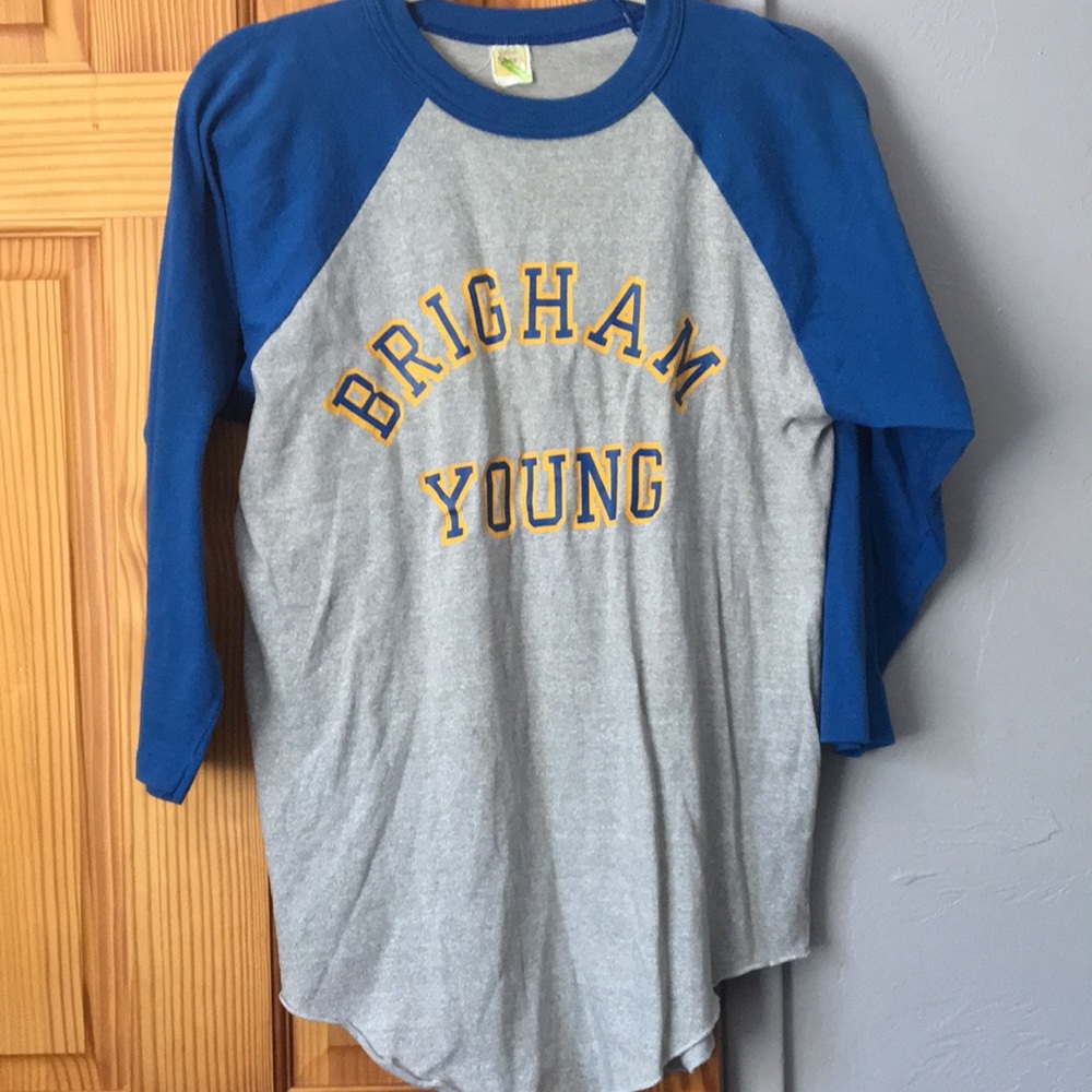 Vintage Bringham Young baseball tee L